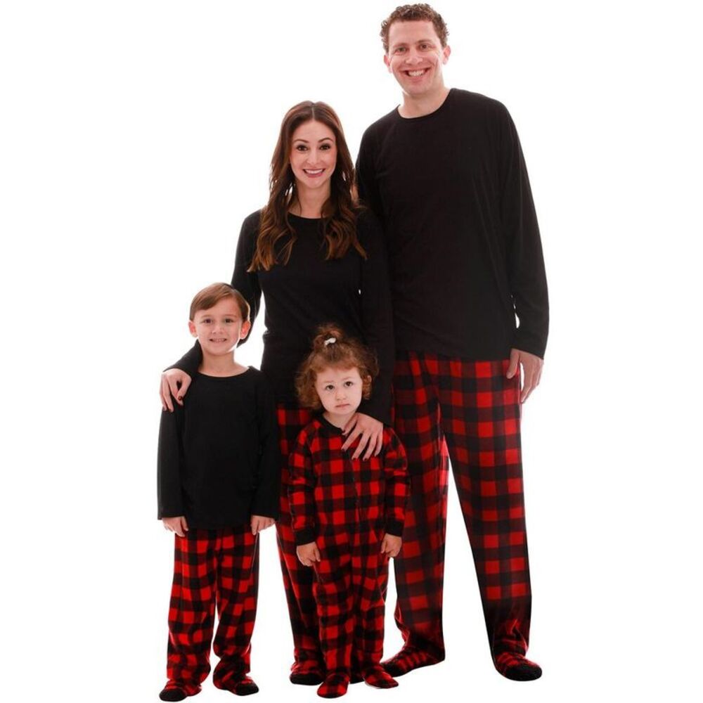 Open Box - #followme -  Matching Family Pajamas Buffalo Plaid -  Red